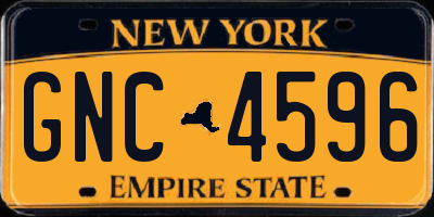 NY license plate GNC4596