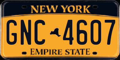 NY license plate GNC4607