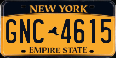 NY license plate GNC4615