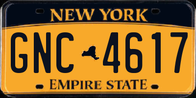 NY license plate GNC4617