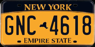 NY license plate GNC4618