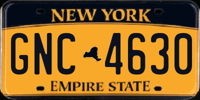NY license plate GNC4630