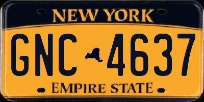 NY license plate GNC4637