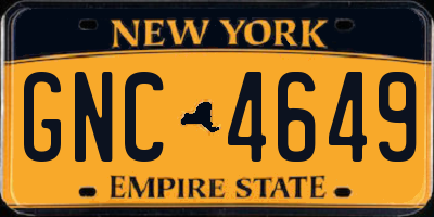 NY license plate GNC4649