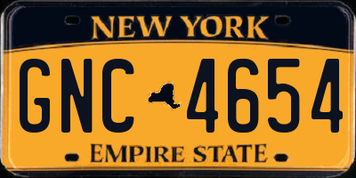 NY license plate GNC4654