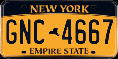 NY license plate GNC4667