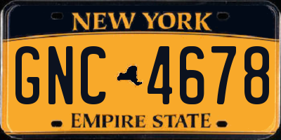 NY license plate GNC4678