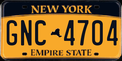 NY license plate GNC4704