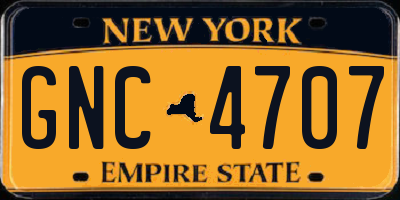 NY license plate GNC4707