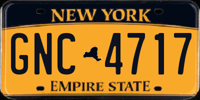 NY license plate GNC4717