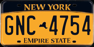 NY license plate GNC4754