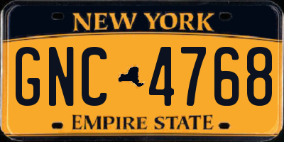 NY license plate GNC4768