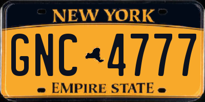 NY license plate GNC4777