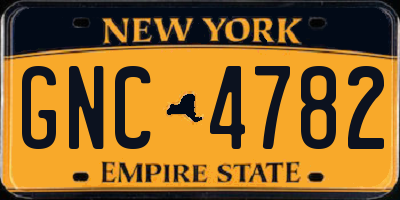 NY license plate GNC4782
