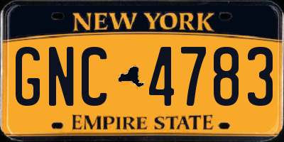 NY license plate GNC4783