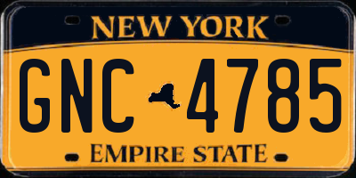 NY license plate GNC4785
