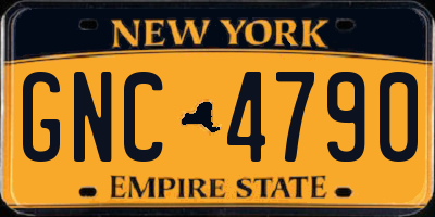 NY license plate GNC4790