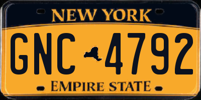 NY license plate GNC4792