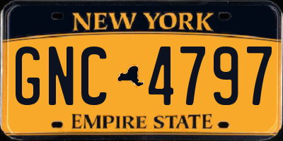 NY license plate GNC4797