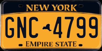 NY license plate GNC4799