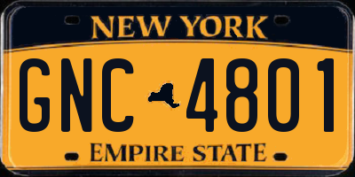 NY license plate GNC4801