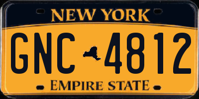NY license plate GNC4812