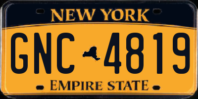 NY license plate GNC4819