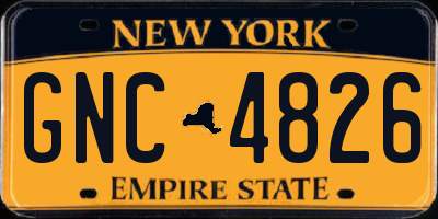 NY license plate GNC4826
