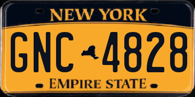 NY license plate GNC4828