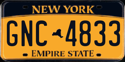 NY license plate GNC4833