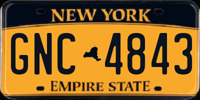 NY license plate GNC4843