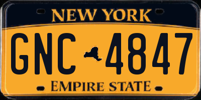 NY license plate GNC4847