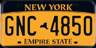NY license plate GNC4850