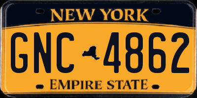 NY license plate GNC4862