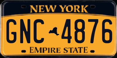 NY license plate GNC4876