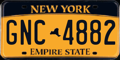 NY license plate GNC4882