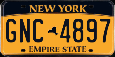 NY license plate GNC4897