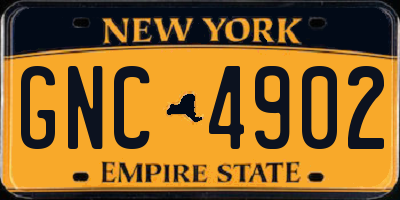 NY license plate GNC4902