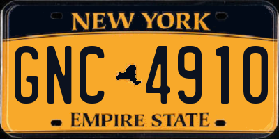 NY license plate GNC4910