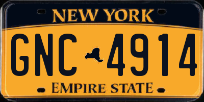 NY license plate GNC4914