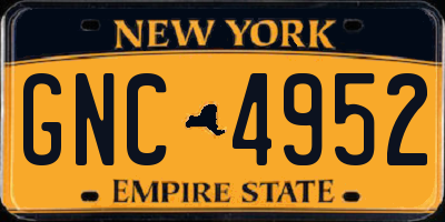 NY license plate GNC4952