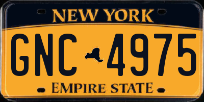 NY license plate GNC4975