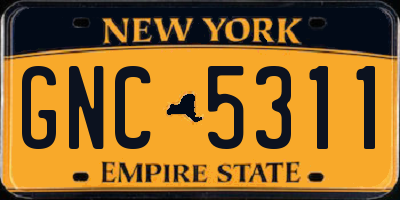 NY license plate GNC5311