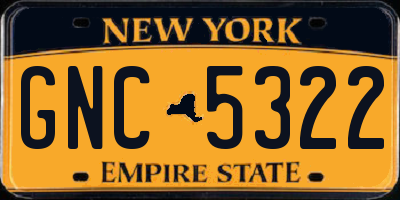 NY license plate GNC5322