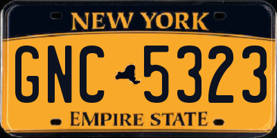NY license plate GNC5323