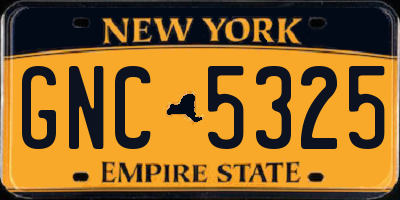 NY license plate GNC5325