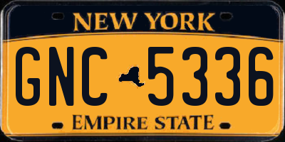 NY license plate GNC5336