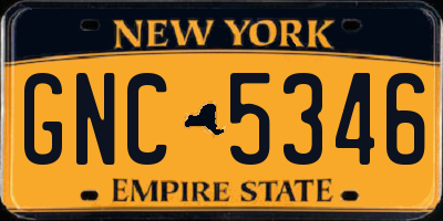 NY license plate GNC5346