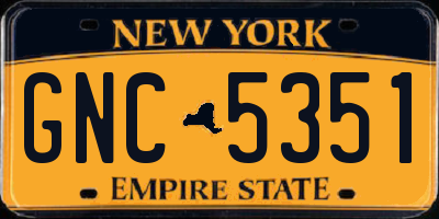 NY license plate GNC5351