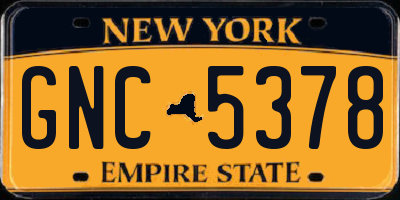 NY license plate GNC5378